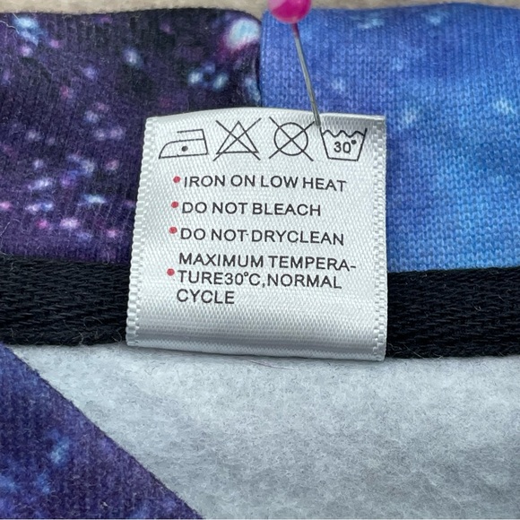 Women's Hooded Sweatshirt Galaxy Universe Pattern XL - Picture 7 of 10